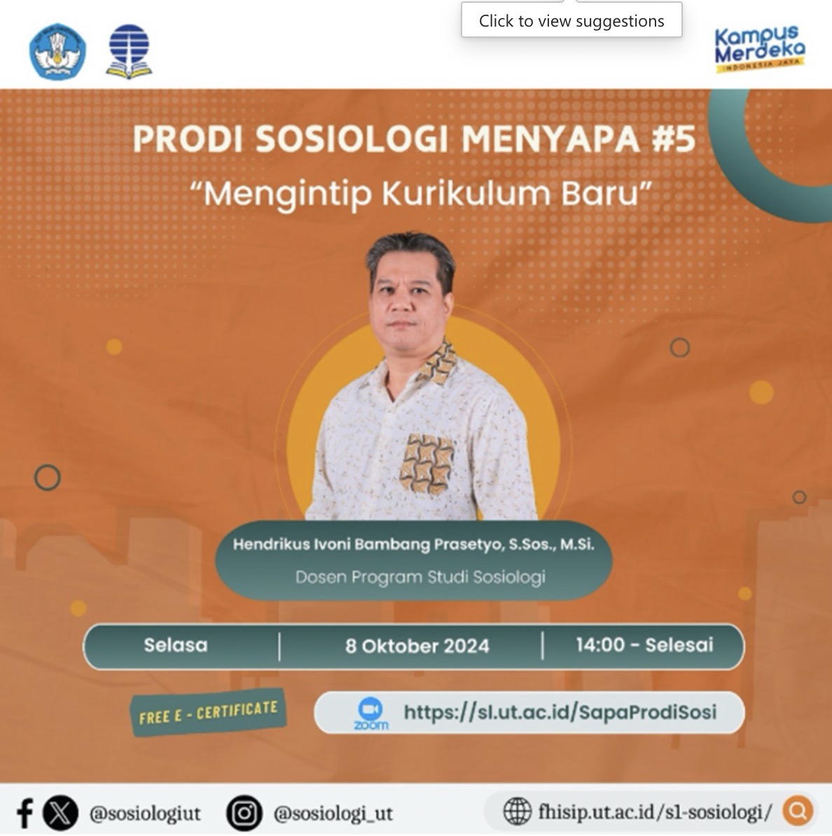 Mengintip Kurikulum Baru Sosiologi UT - Sapa Prodi Kurba Series #1