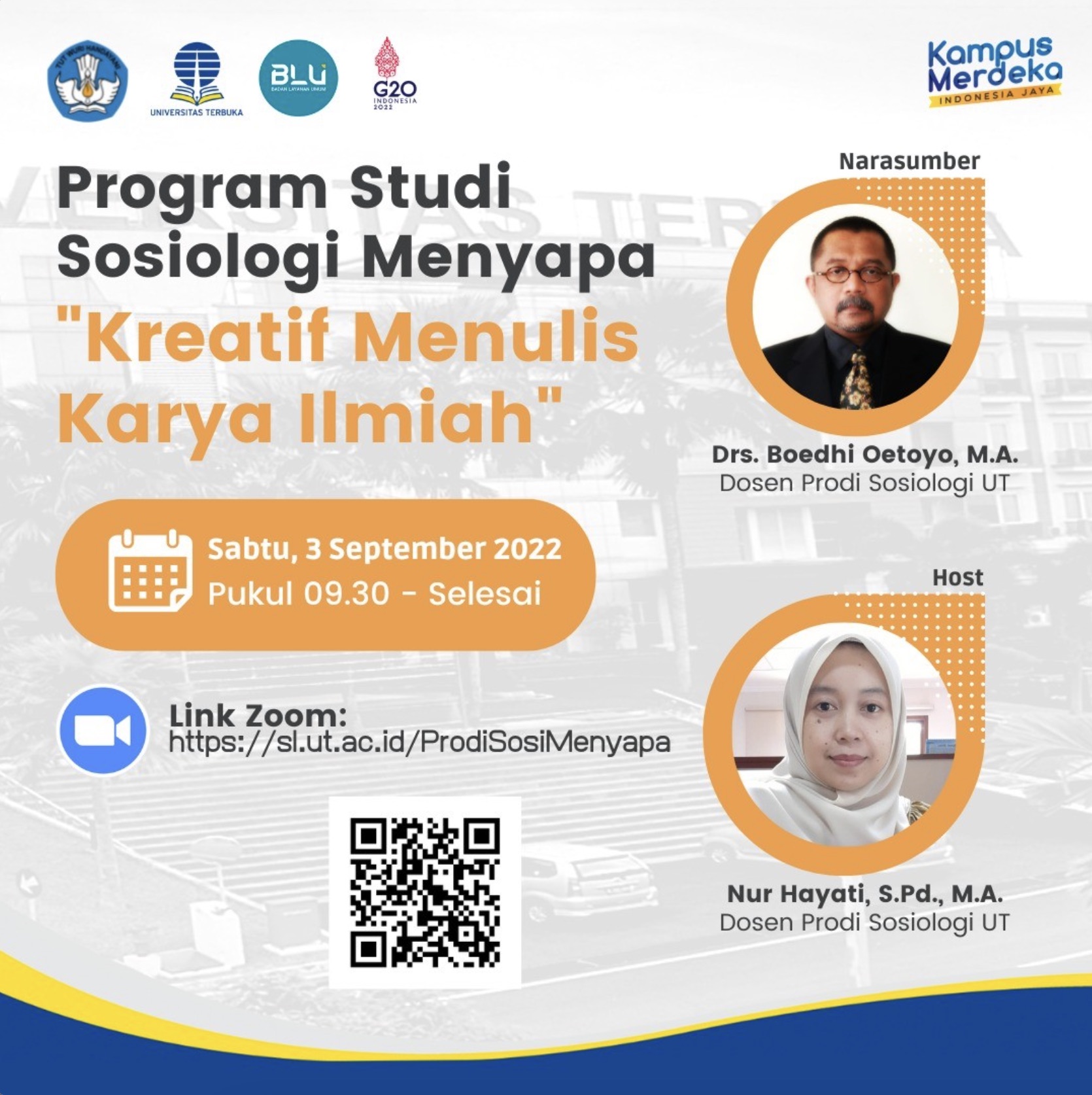 Prodi Sosiologi Menyapa "Kreatif Menulis Karya Ilmiah"