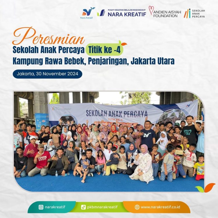 Andien Bersama Nara Kreatif Resmikan Titik Keempat Sekolah Anak Percaya