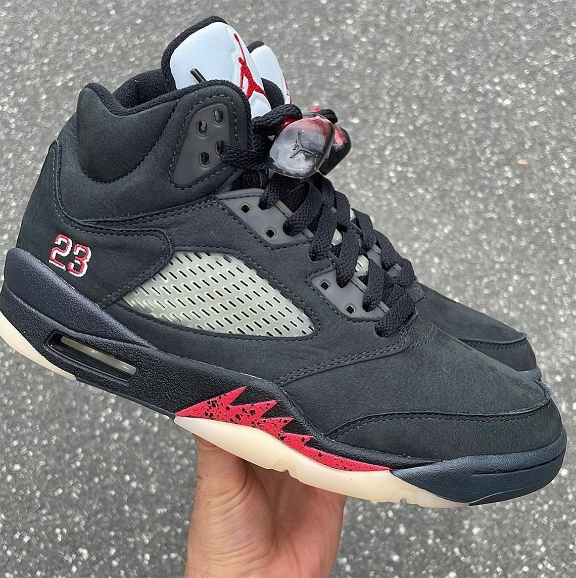 red and black jordan 5