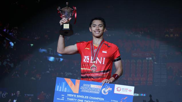 Jonatan Christie Didewakan Media China dan Malaysia Usai Juara Hong Kong Open