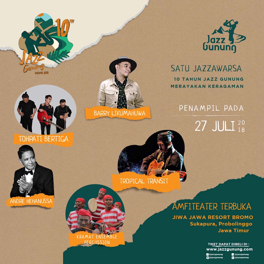Jazz Gunung Bromo 2018 - Line up 27 Juli 2018
