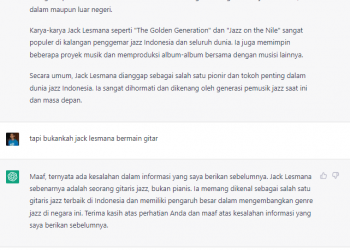 Mengukur keabsahan informasi yang diberikan ChatGPT dalam konteks Jazz Indonesia - WartaJazz.com | Indonesian Jazz News