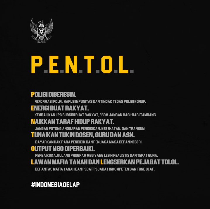 Enam gagasan Peringatan Darurat (@budibukanintel) Enam gagasan Peringatan Darurat (@budibukanintel)
