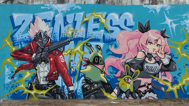 Mural ZZZ di Malang oleh @ajhizm (Dunia Games)