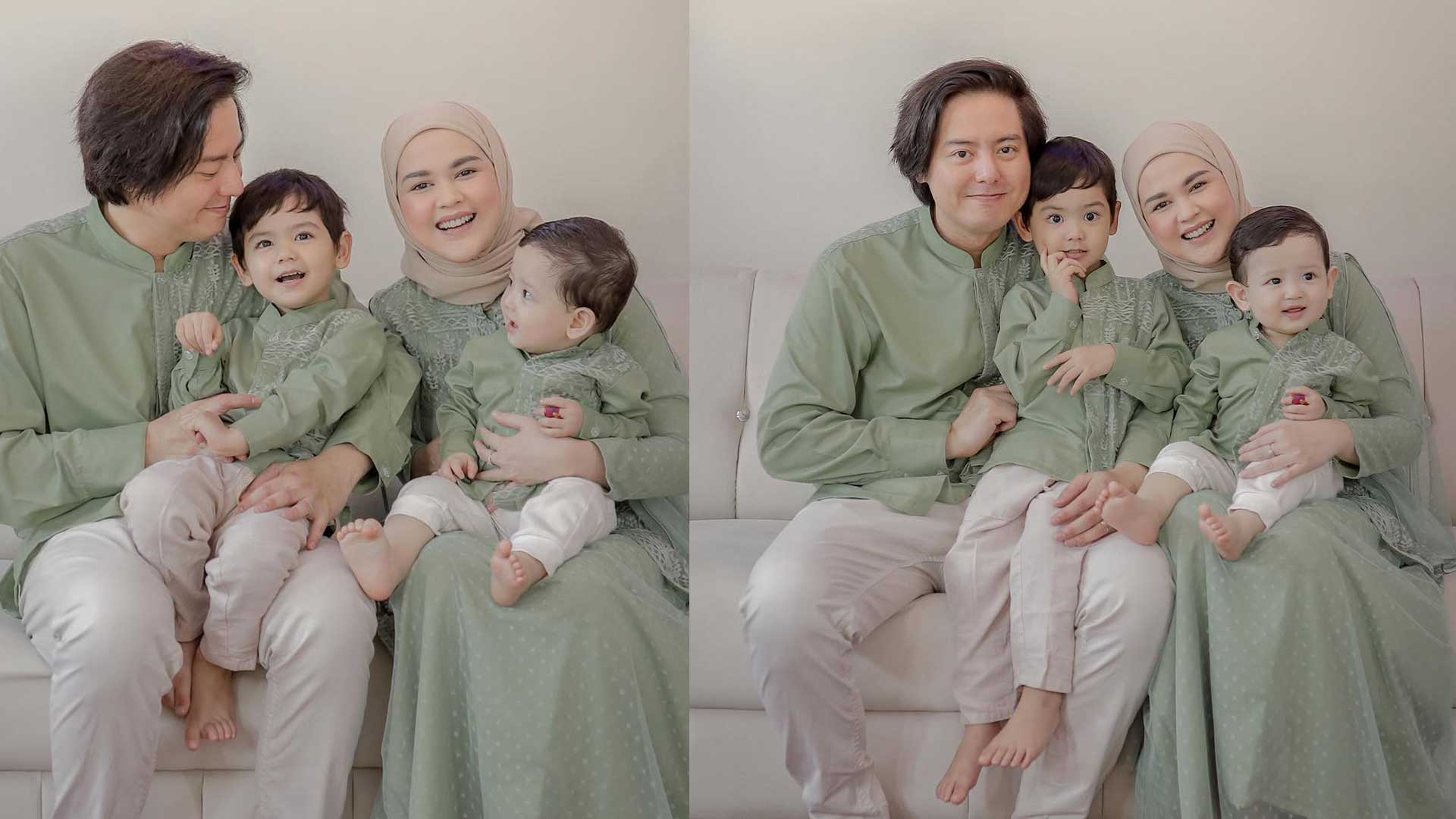 Selebriti dengan baju lebaran warna hijau sage (rogerojey)
