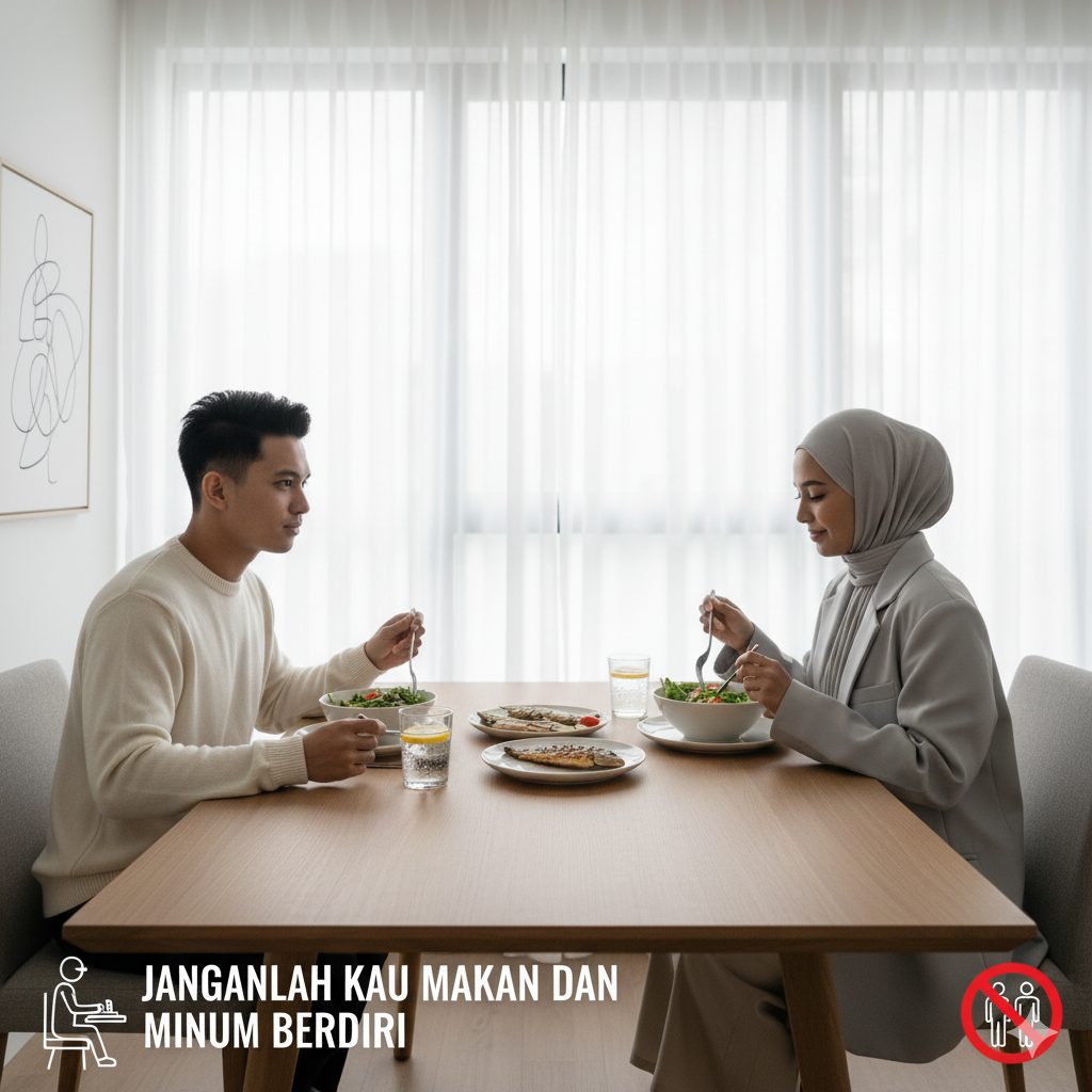 Hadis Nabi dan Sains Sejalan: Ini Alasan Mengapa Makan dan Minum Sambil Berdiri Sebaiknya Dihindari