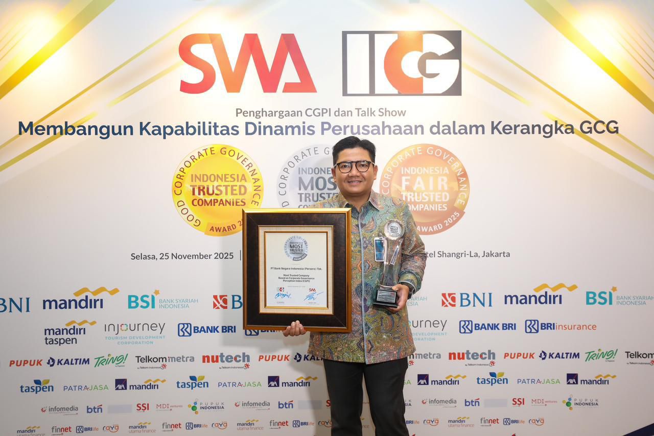 BNI Sabet Predikat The Most Trusted Company di Ajang CGPI Award 2025