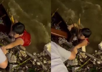 Momen Haru Evakuasi Anak 8 Tahun dari Banjir Bandang di Vietnam