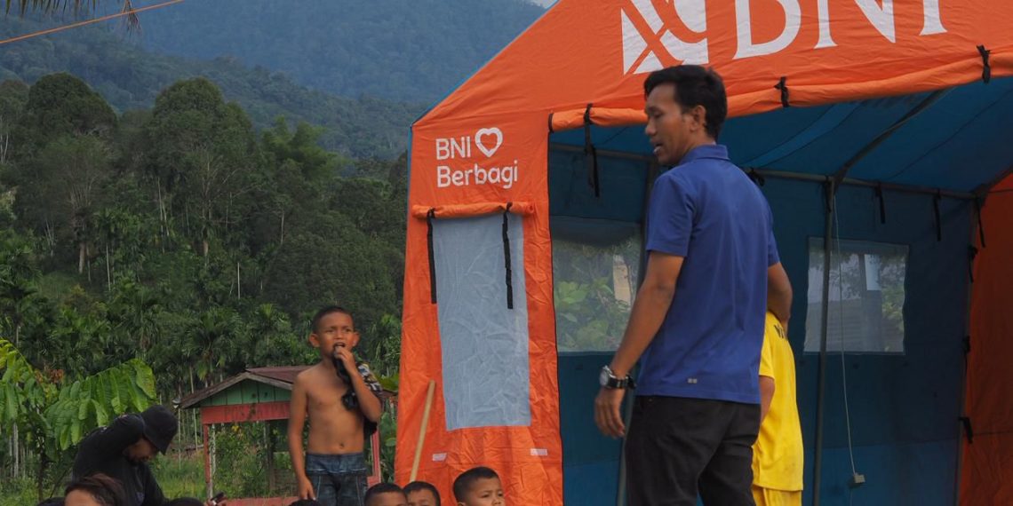 BNI Gelar Pendampingan Trauma Healing untuk Anak Korban Banjir di Aceh Tenggara