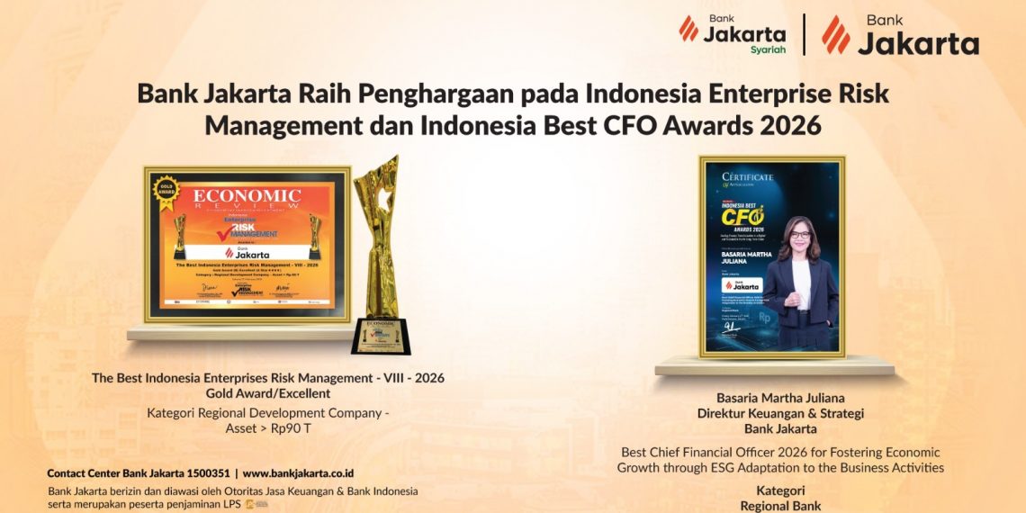 Bank Jakarta Raih Penghargaan pada Indonesia Enterprise Risk Management dan Indonesia Best CFO Awards 2026