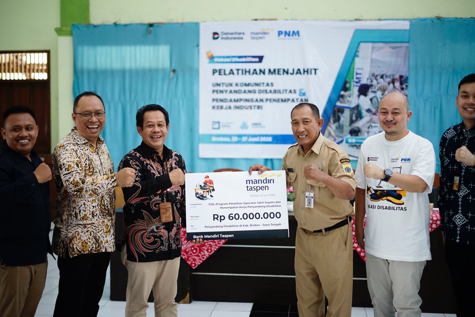 Bank Mandiri Taspen dan PNM Gelar Pelatihan Vokasi untuk Difabel di Brebes
