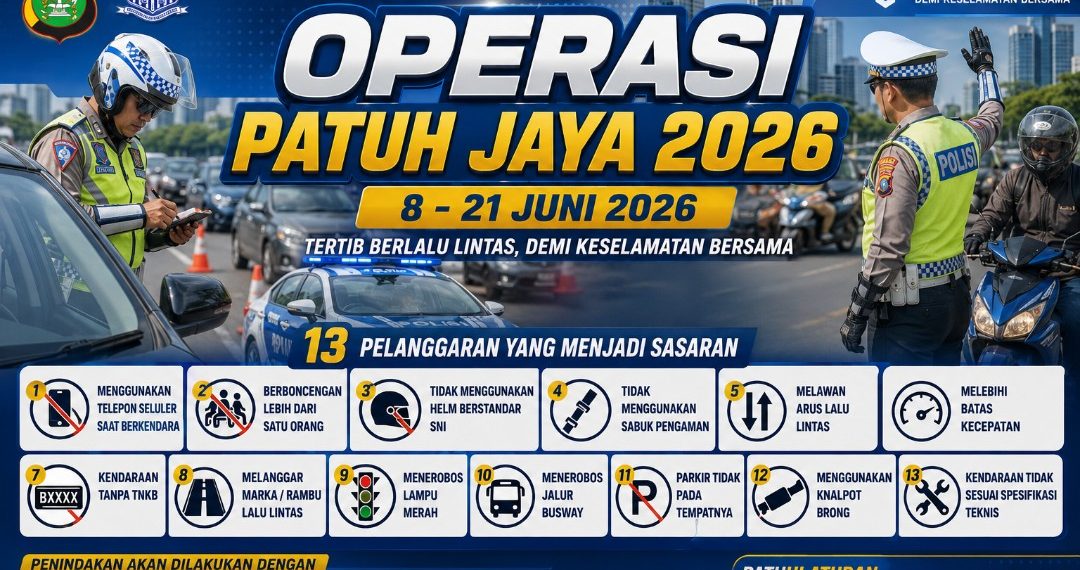 Catat! Ini 13 Pelanggaran yang Jadi Target Operasi Patuh Jaya 2026