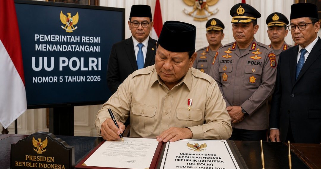 Prabowo Sahkan UU Polri 2026, Usia Pensiun Diperpanjang dan Jabatan Sipil Diatur