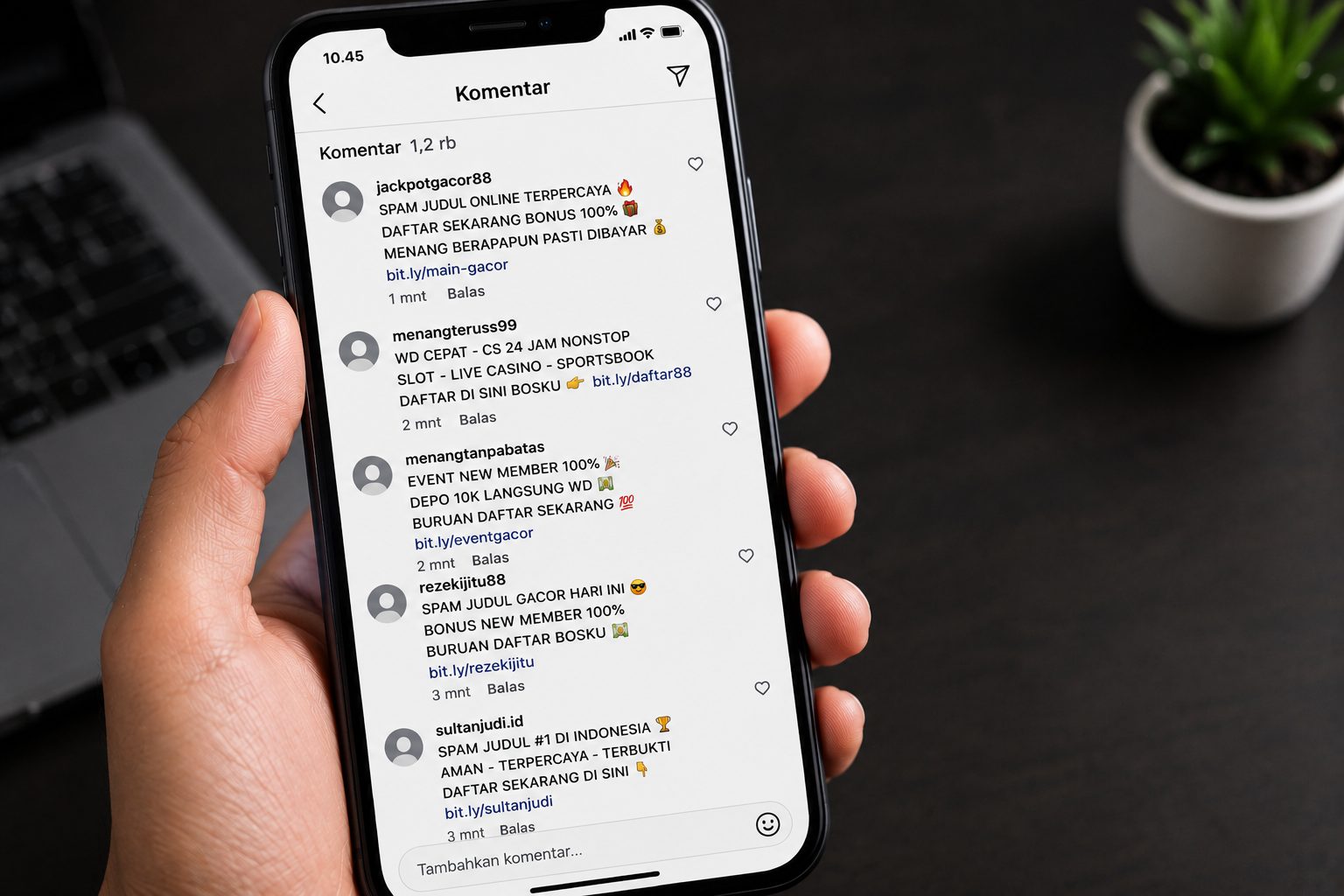 Pelaku Judol Gunakan Bot dan Ribuan Akun Palsu untuk Serbu Kolom Komentar Medsos
