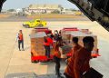 BNPB menerima 46,6 ton bantuan untuk perempuan dan anak terdampak gempa M7,7 di NTT dari Kemen PPPA dan sejumlah mitra pembangunan.