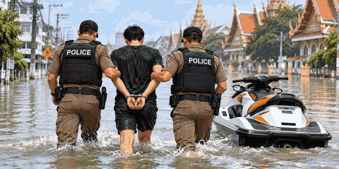 Pria Main Jet Ski di Tengah Banjir Bangkok, Berujung Hukuman Penjara