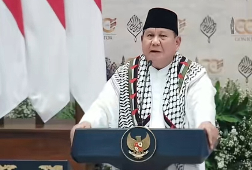 Momen Prabowo Serukan Free Palestine di Ponpes Gontor