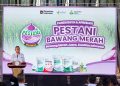 Program Pestani Bawang Merah Nyawiji Petrokimia Gresik mendorong produktivitas bawang merah Nganjuk hingga 20 ton per hektare atau naik 12 persen.