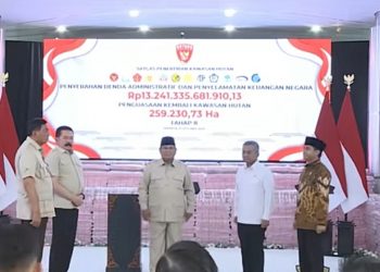 Tumpukan Uang Rp13,2 Triliun Satgas PKH Diserahkan ke Negara