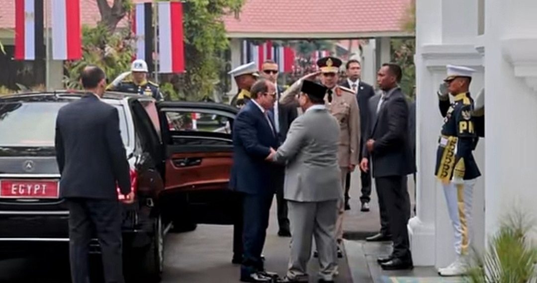 Prabowo Terima Kunjungan Presiden Mesir El-Sisi di Istana Negara