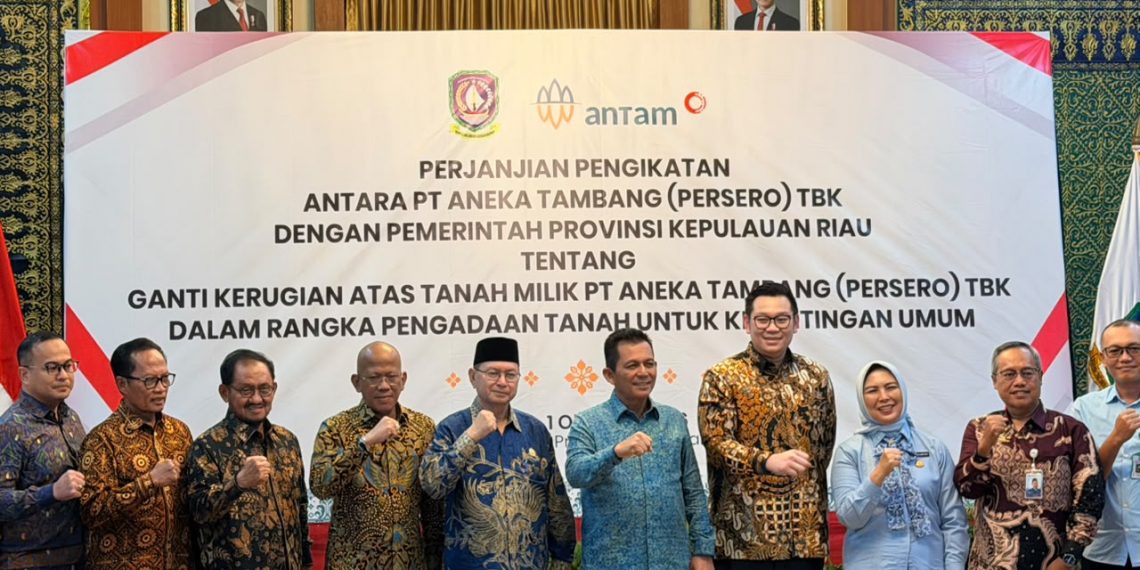 ANTAM dan Pemprov Kepulauan Riau memperkuat sinergi melalui Taman Kota Kijang di Bintan untuk mendukung fasilitas publik dan ruang terbuka hijau.