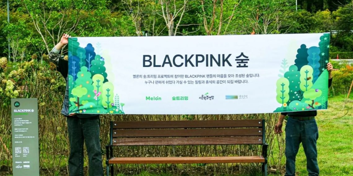 Hutan yang mengusung nama Big Bang, AKMU, Blackpink, SHINee, dan NCT hadir di Seoul melalui proyek donasi penggemar di Melon.