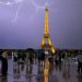 Lightning Strikes Eiffel Tower as Storm Sweeps Across Paris