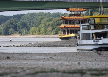 Germany’s Rhine River Shrinks to Record Low Amid Europe Heatwave
