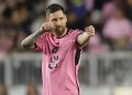 Inter Miami forward Lionel Messi (10) celebrates after scoring a goal against Colorado Rapids in the second half of their MLS match at Chase Stadium on Saturday, April 6, 2024, in Fort Lauderdale, Fla. MATIAS J. OCNER mocner@miamiherald.com