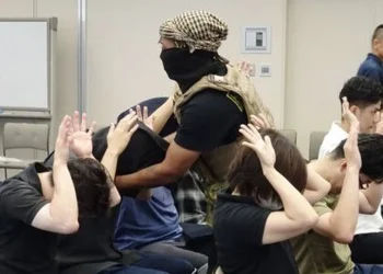 Japan’s foreign ministry criticised for drills stereotypical depictions of a Middle Eastern or Muslim ‘terrorist’ (X/MofaJapan_jp)