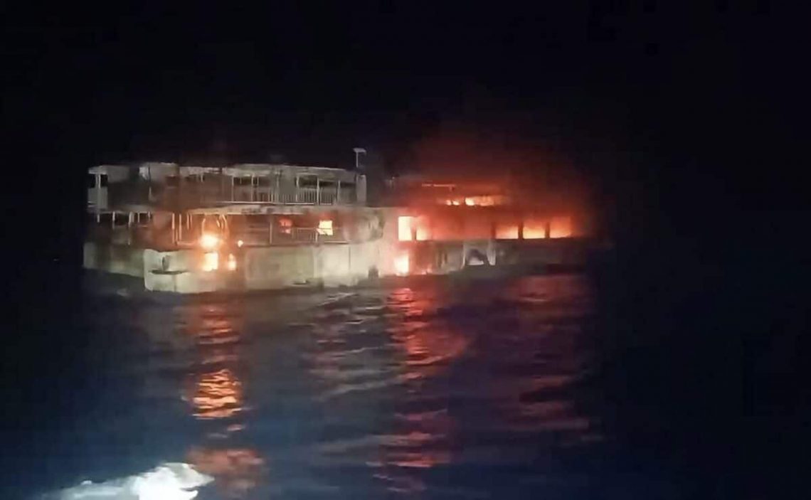 Ferry Catches Fire Off Philippines, 5 Dead and More Than 80 Missing