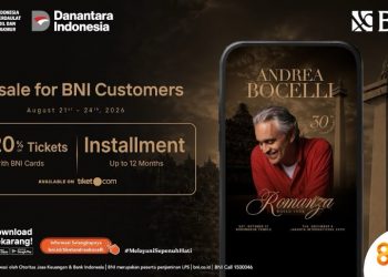 BNI offers discounts of up to 20% on tickets, 12-month installments, and flight and hotel promotions for the Andrea Bocelli concert.
