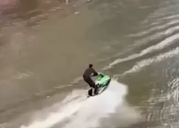 Man Arrested After Riding Jet Ski Through Flooded Bangkok Street
