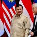 President of the Republic of Indonesia Prabowo Subianto receives Malaysian Deputy Prime Minister Ahmad Zahid Hamidi (right) at his residence in Hambalang, Bogor Regency, Friday (September 18). (Presidential Palace Document)