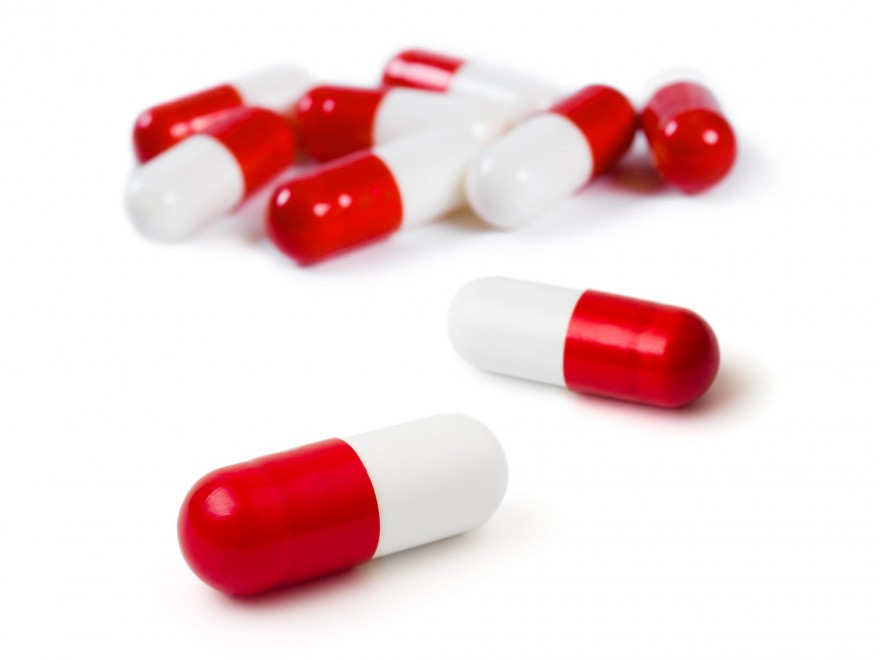 Pills isolated on white background