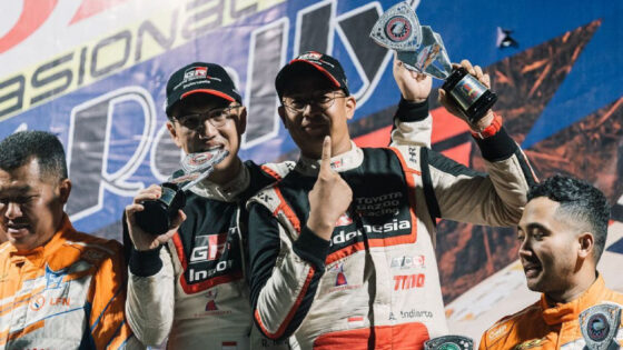 Podium Ryan Nirwan di putaran kelima Kejurnas Sprint Rally 2023 (TGRI/Andra Nidiawan)