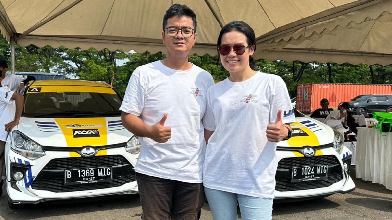 Felicia Ivana (kanan) Direktur SMN sebagai penyelenggara Kejurnas U23 Slalom 2023