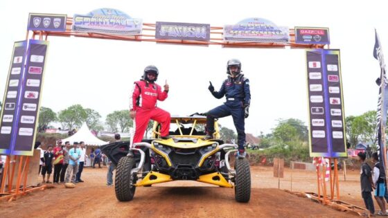 Selebrasi M Yassin Kosasih setelah menuntaskan 4 SS di Kejurnas Speed Offroad 2024