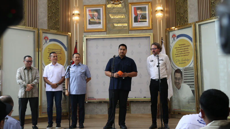 Konferensi pers WRC Indonesia di Kemenpora, Senayan, Jakarta