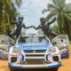 M Yassin Kosasih (kiri) dan M Redwan (kanan) dari Tim Jangkar Biru Motorsport