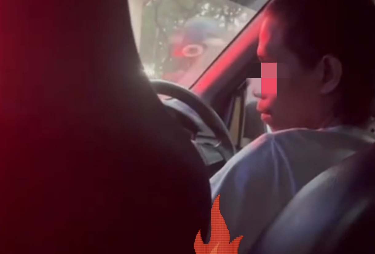 Tangkapan layar wajah driver ojol yang direkam korban. (ist)