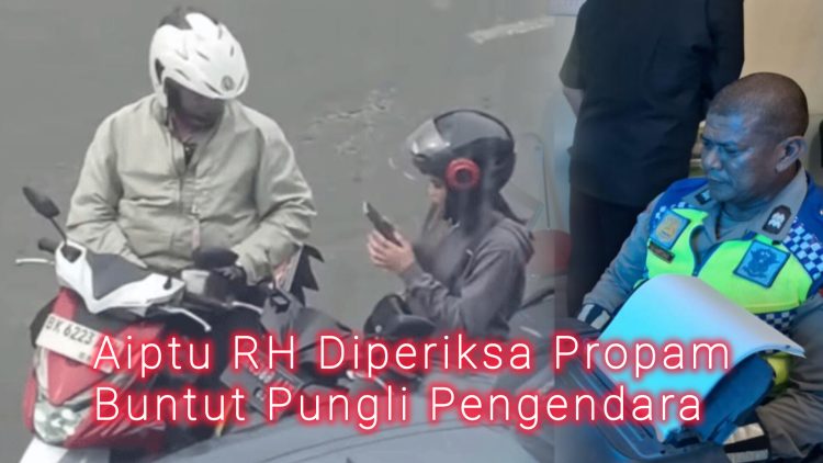 Video viral polisi Medan diduga pungli. insert: Aiptu RH jalani pemeriksaan. ist