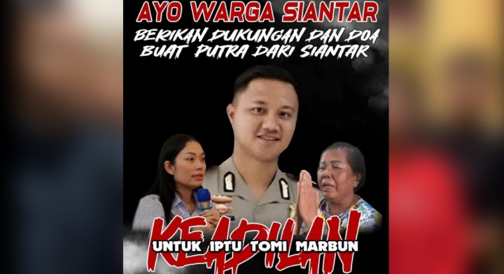 Poster seruan aksi atas hilangnya Iptu Tomi Marbun