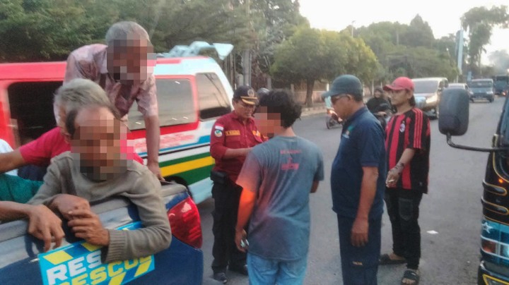 Gepeng yang terjaring razia Dinsos P3A Pematangsiantar