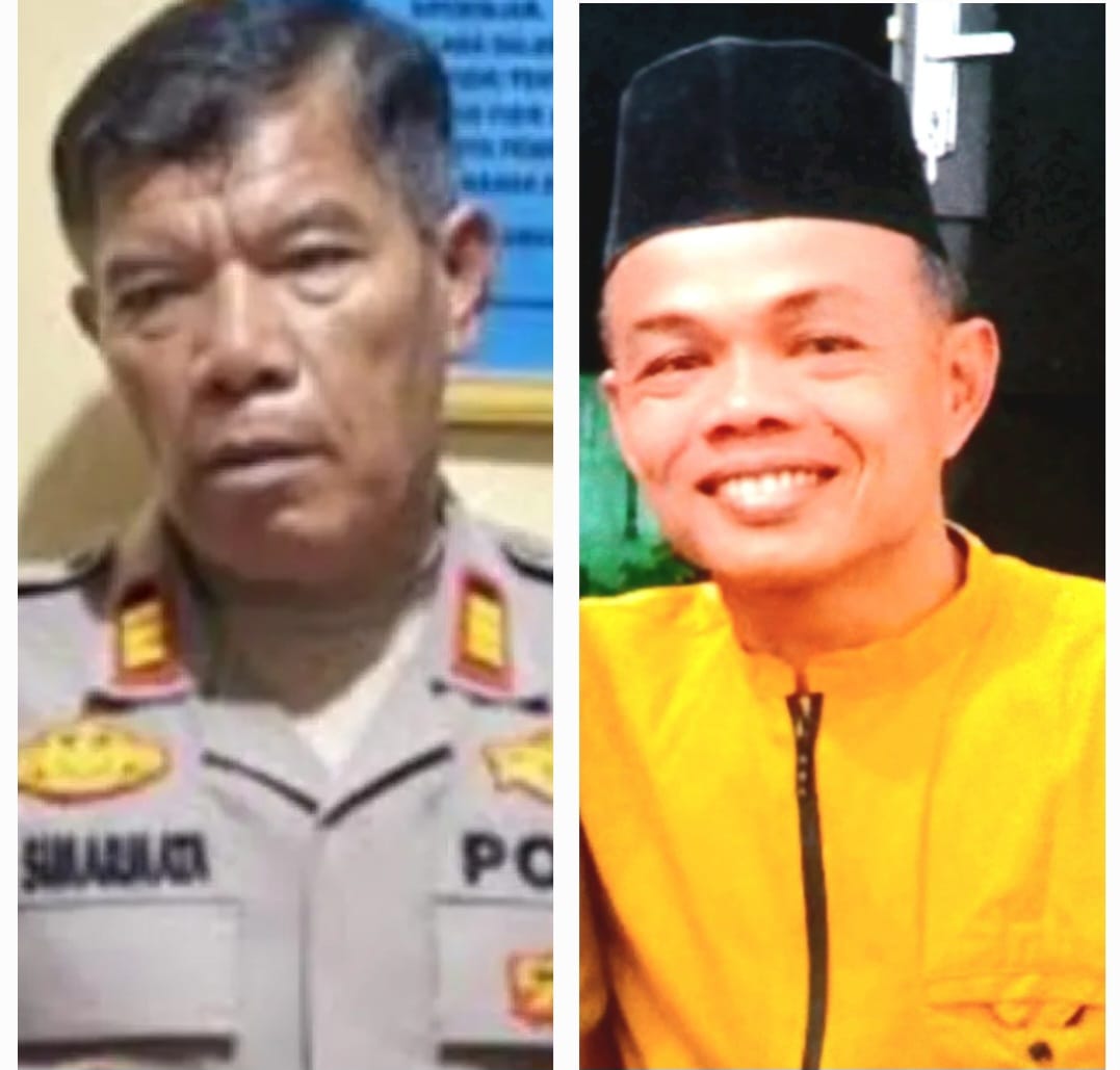 Kapolsek Bangun, AKP R. Simarmata (kiri), Pangulu Serapuh, Efendi (kanan).
