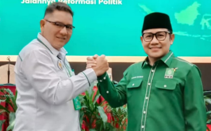 Ketua PKB Pematangsiantar Imran Simanjuntak dan Ketua Umum PKB Muhaimin Iskandar.