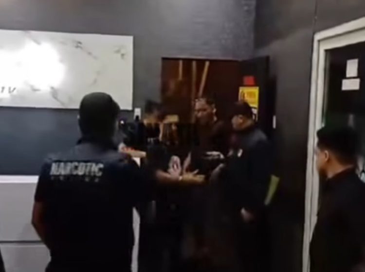 Screenshot video Diresnarkoba Polda Sumut gerebek Diskotik Evo Star.
