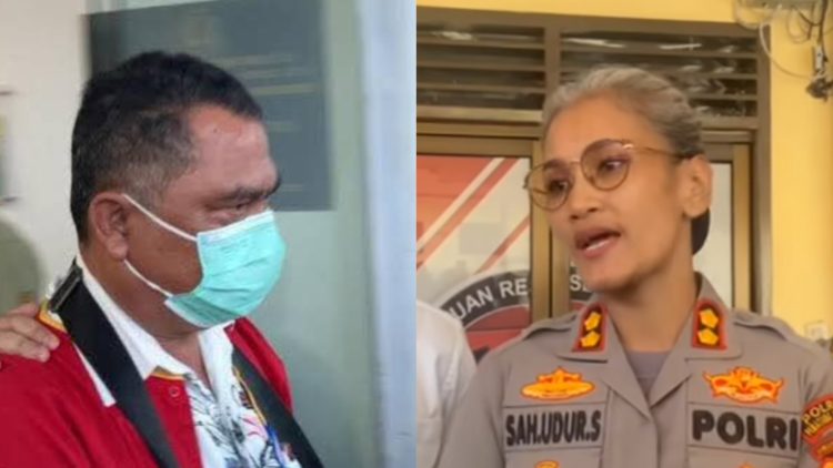 Julham Situmorang kenakan rompi tahanan (kiri) dan AKBP Sah Udur TM Sitinjak. ist