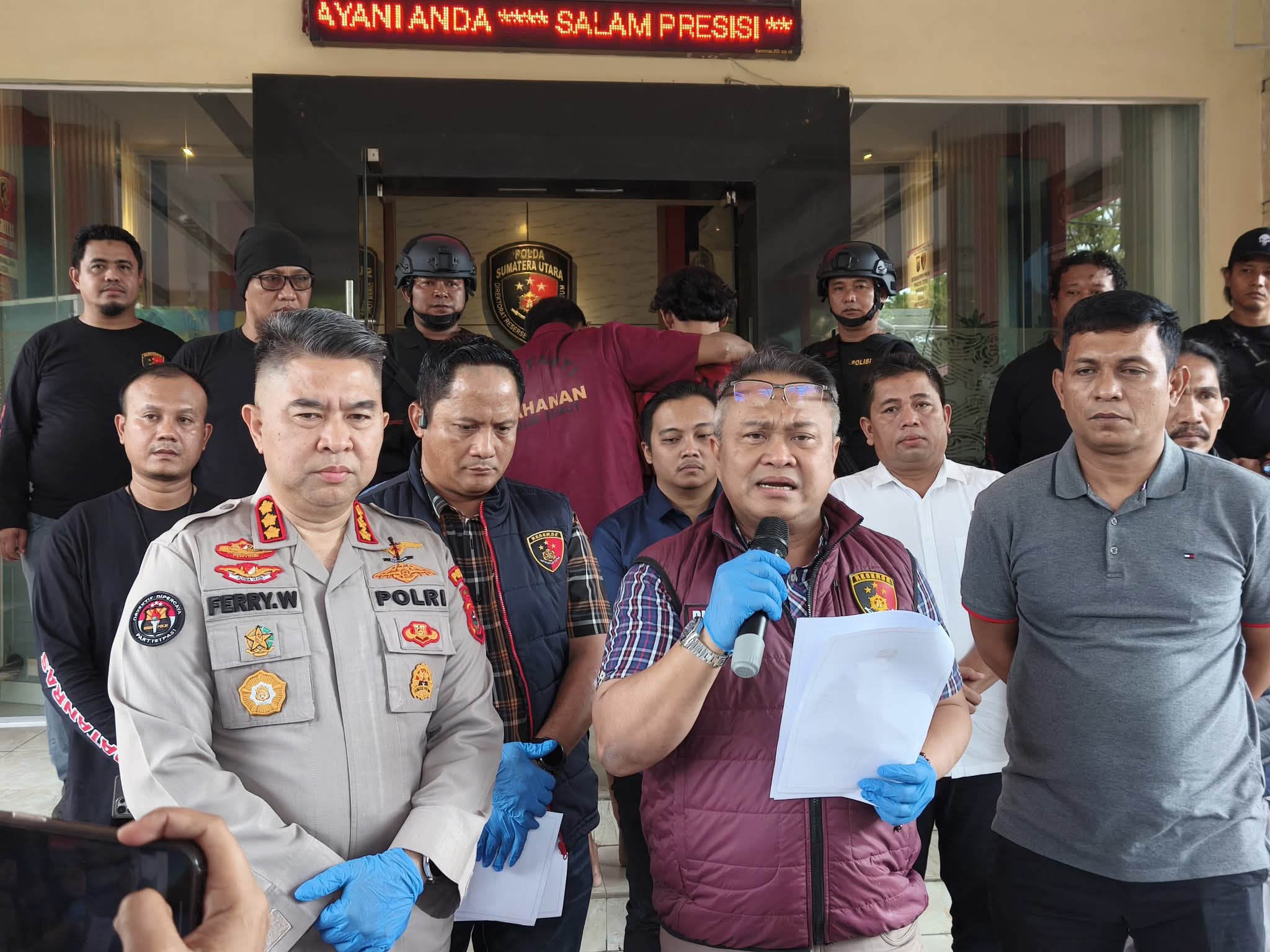 Konferensi pers Dirreskrimum di Polda Sumut. (foto: ist)